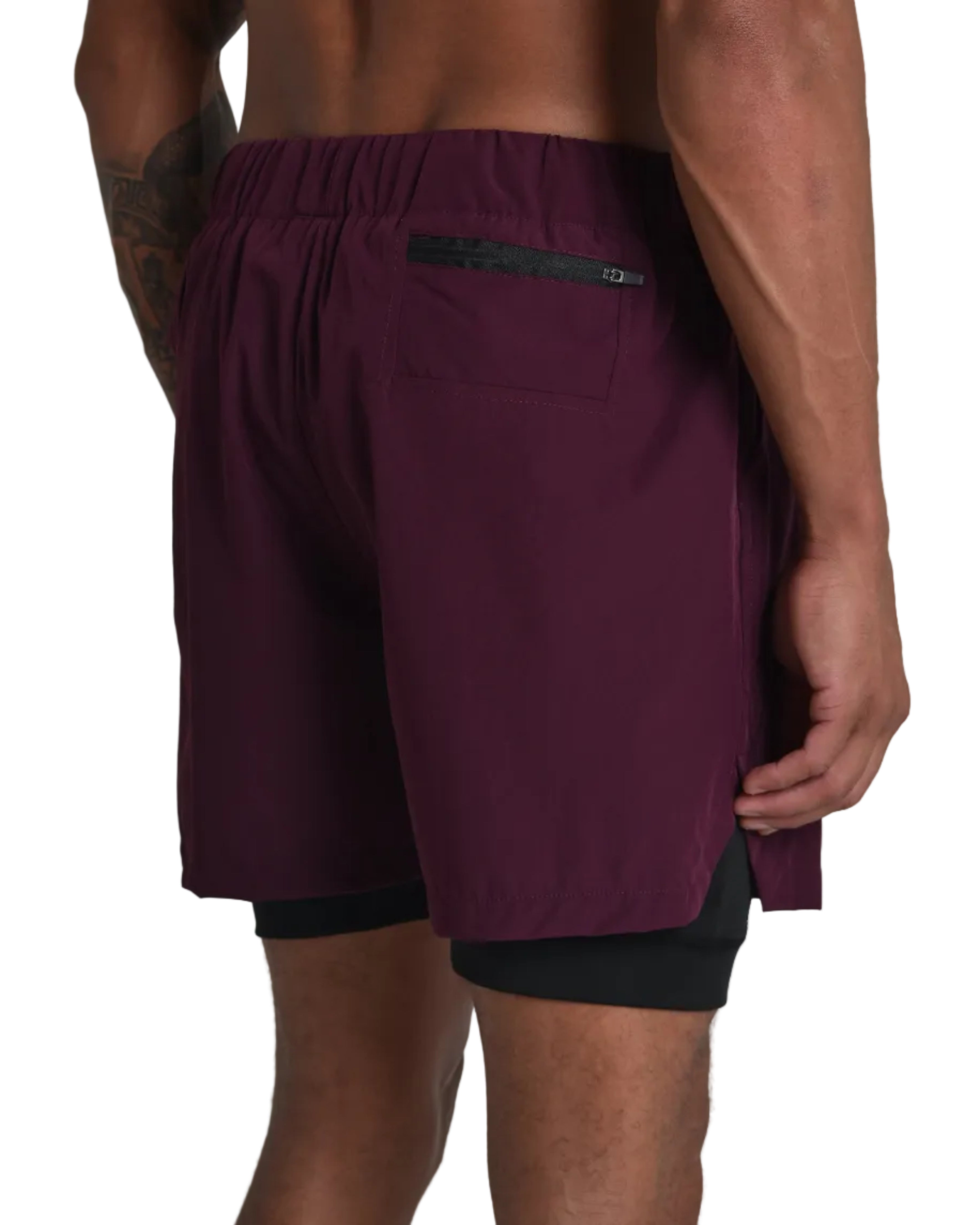 2-1 Impact Tech Shorts - Burgundy / Black