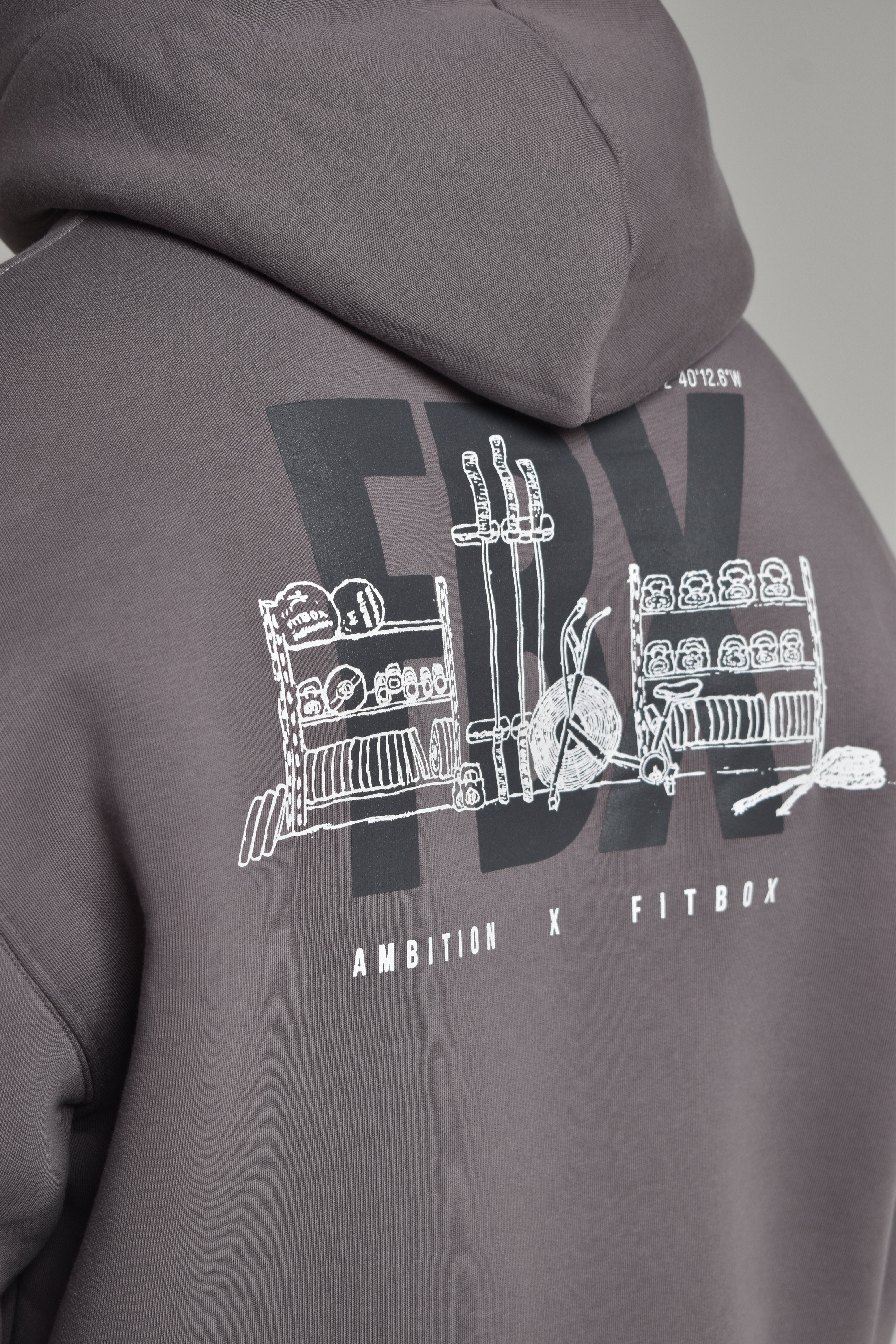 Ambition x Fitbox Hoodie - Slate Grey