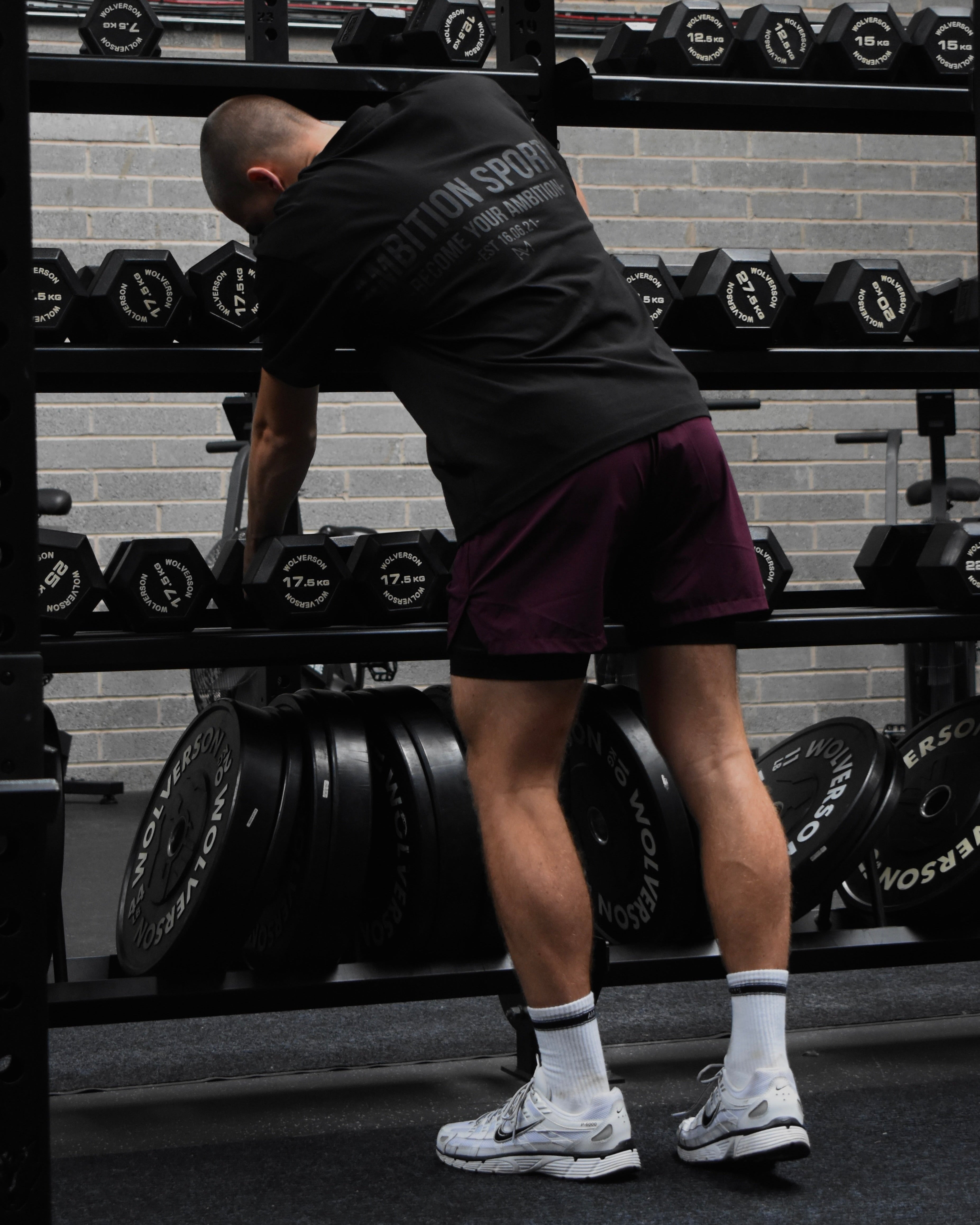 2-1 Impact Tech Shorts - Burgundy / Black