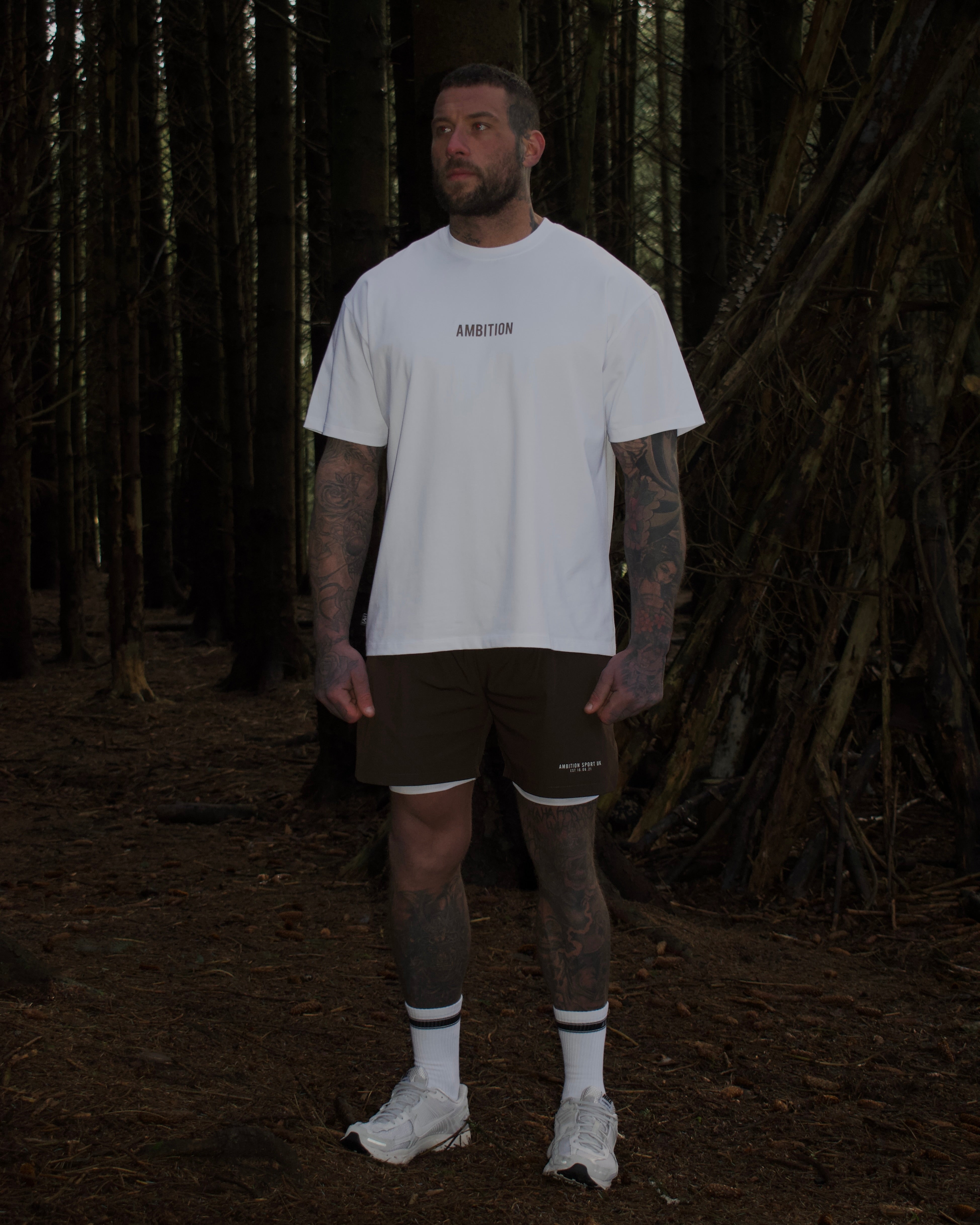 Evolve T-Shirt - Taupe / White