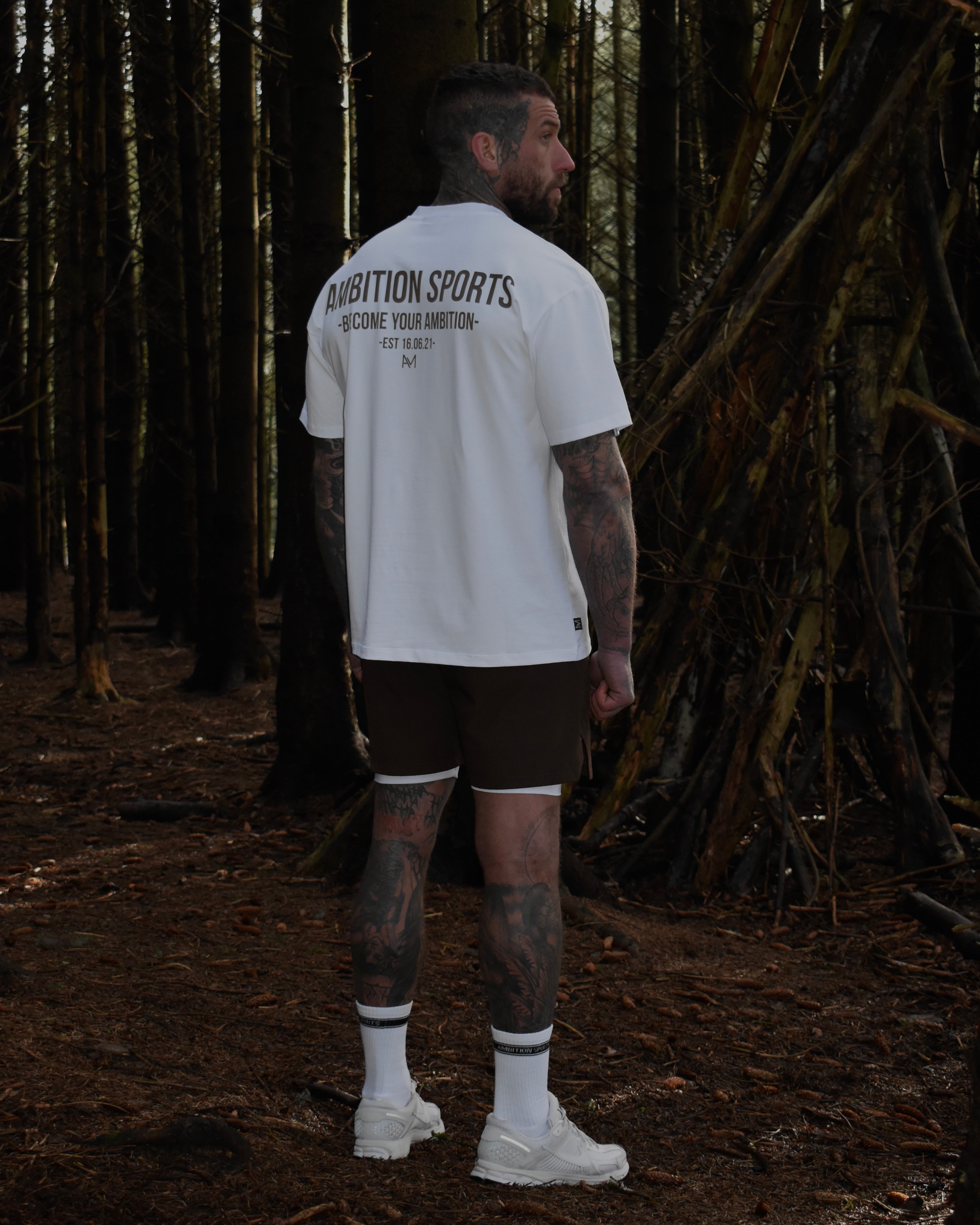 Evolve T-Shirt - Taupe / White