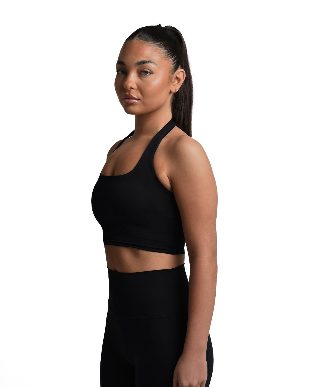 AeroFlex Halterneck Sports Bra - Black