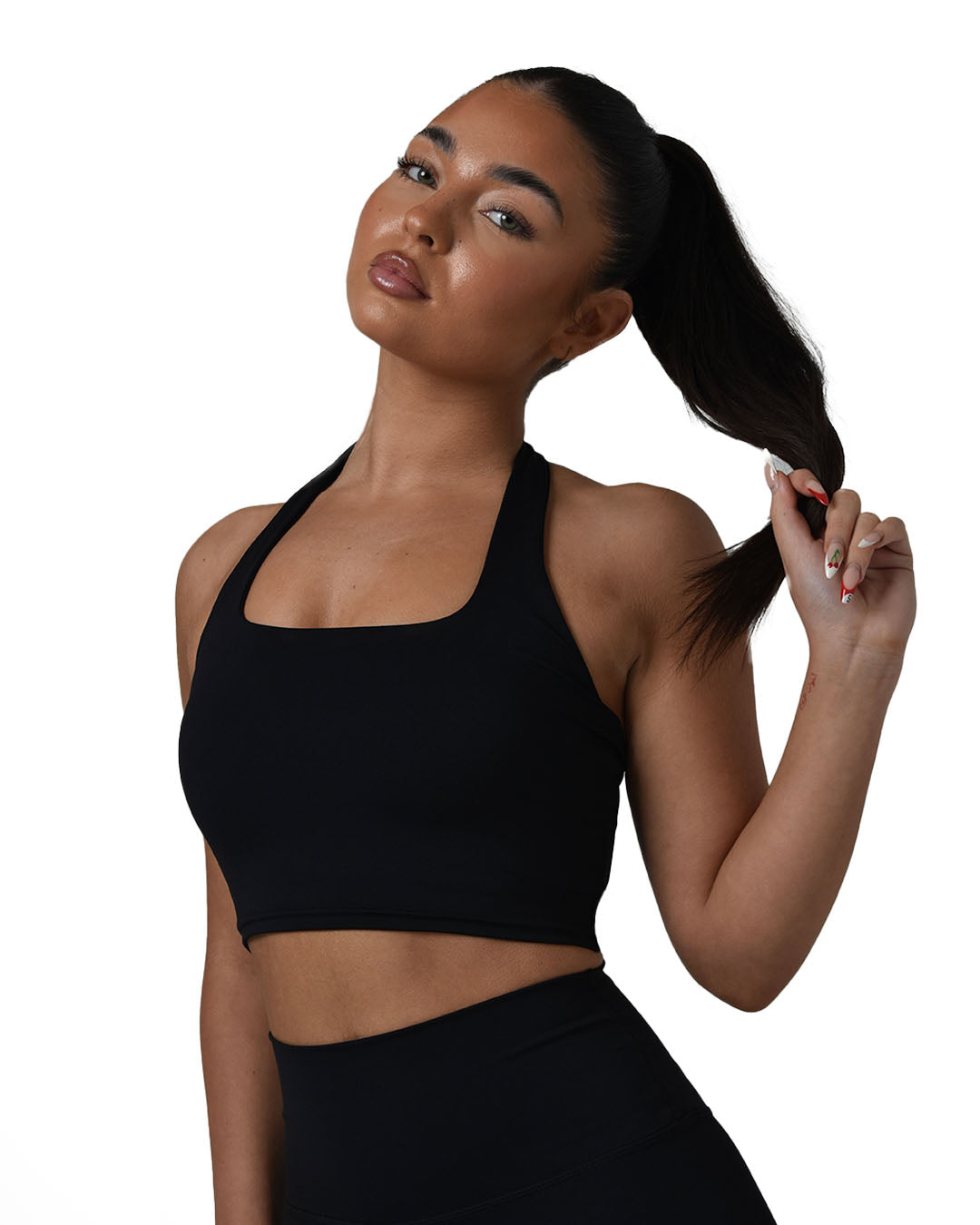 AeroFlex Halterneck Sports Bra - Black