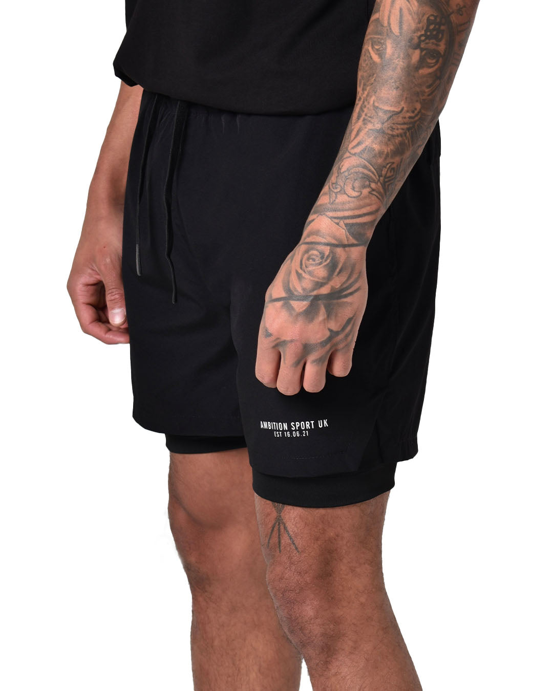2-1 Impact Tech Shorts - Black / Black / White