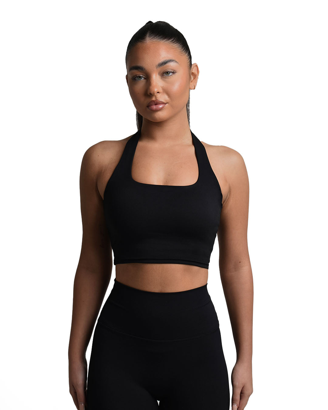 AeroFlex Halterneck Sports Bra - Black