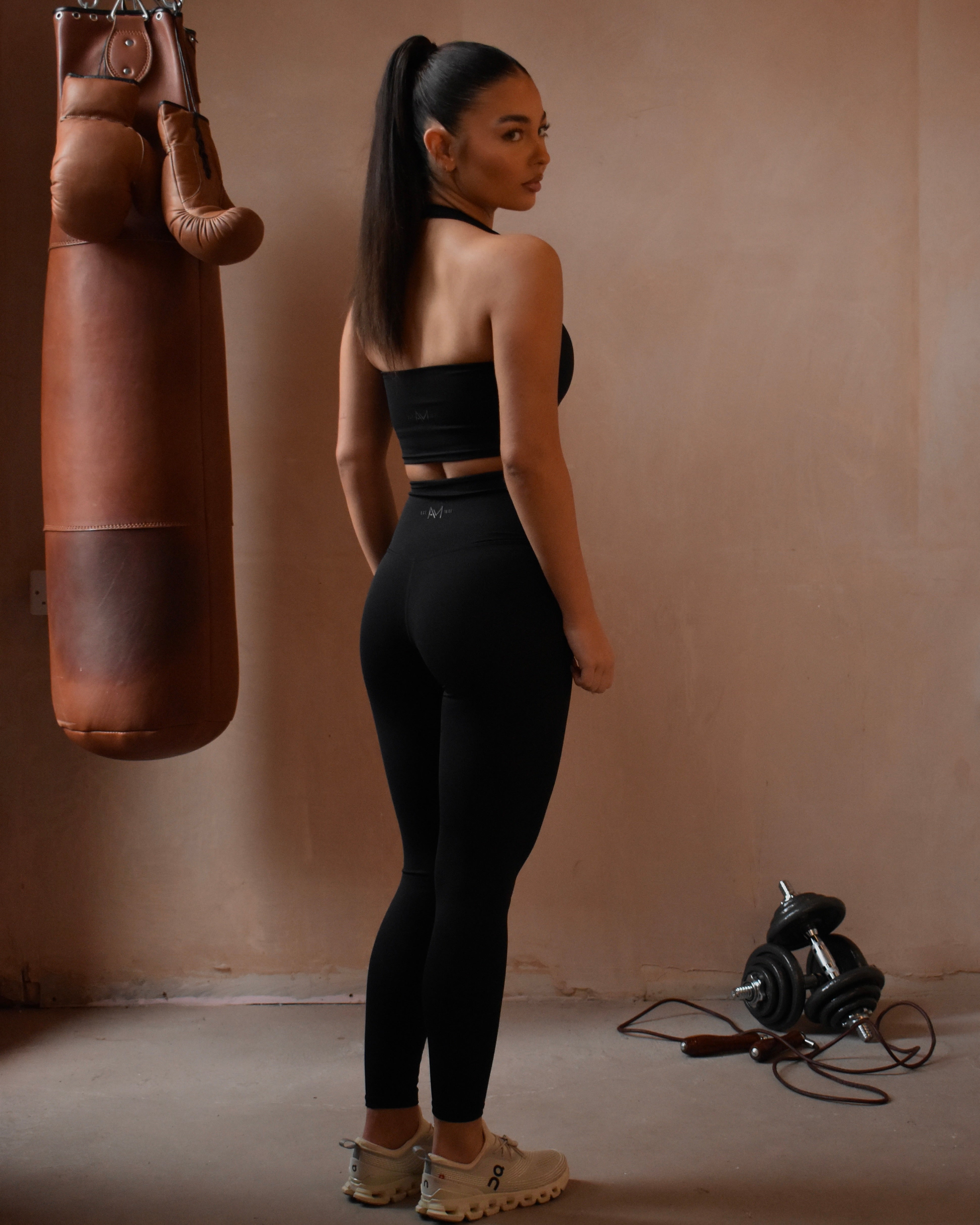 AeroFlex Halterneck Sports Bra - Black