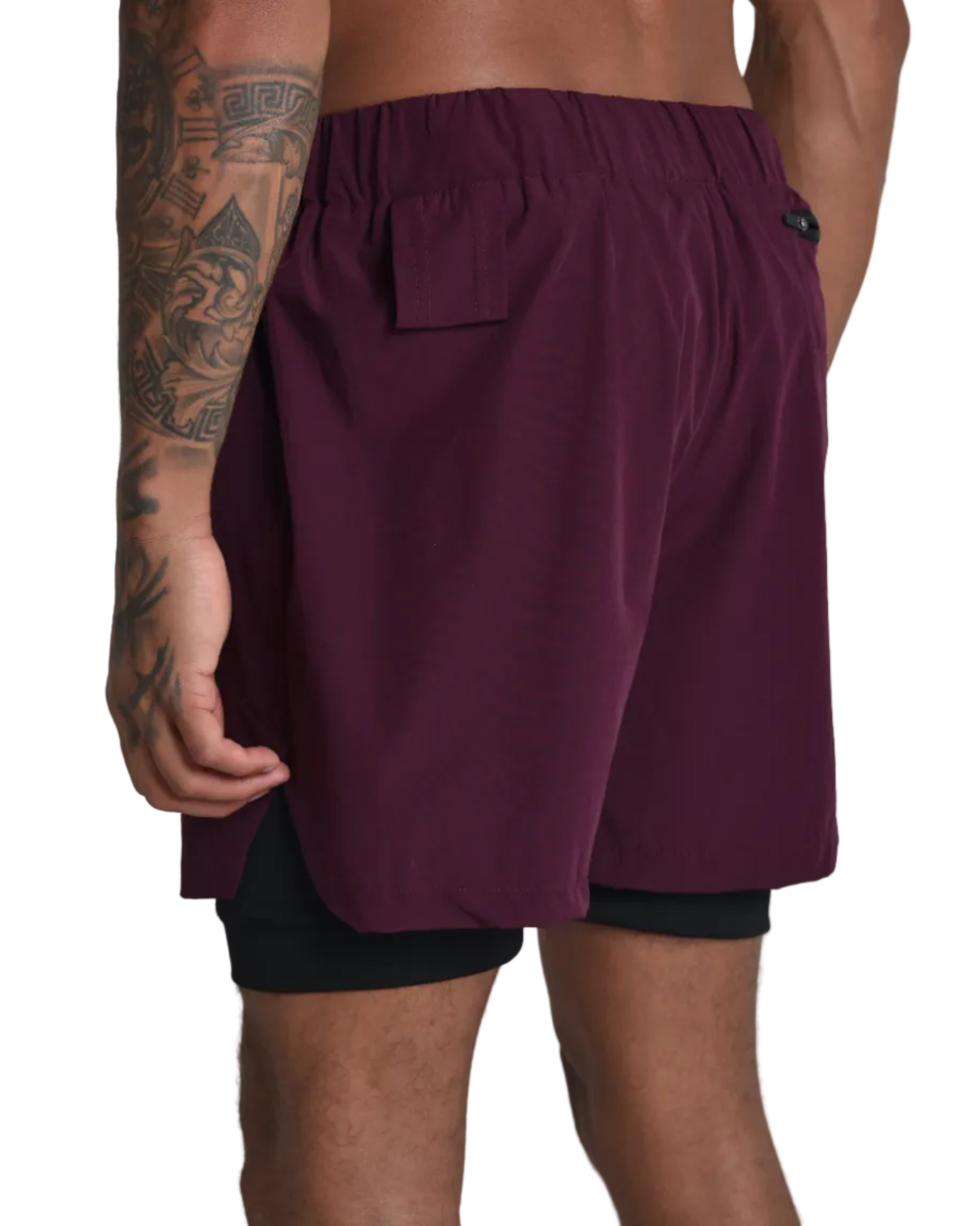 2-1 Impact Tech Shorts - Burgundy / Black