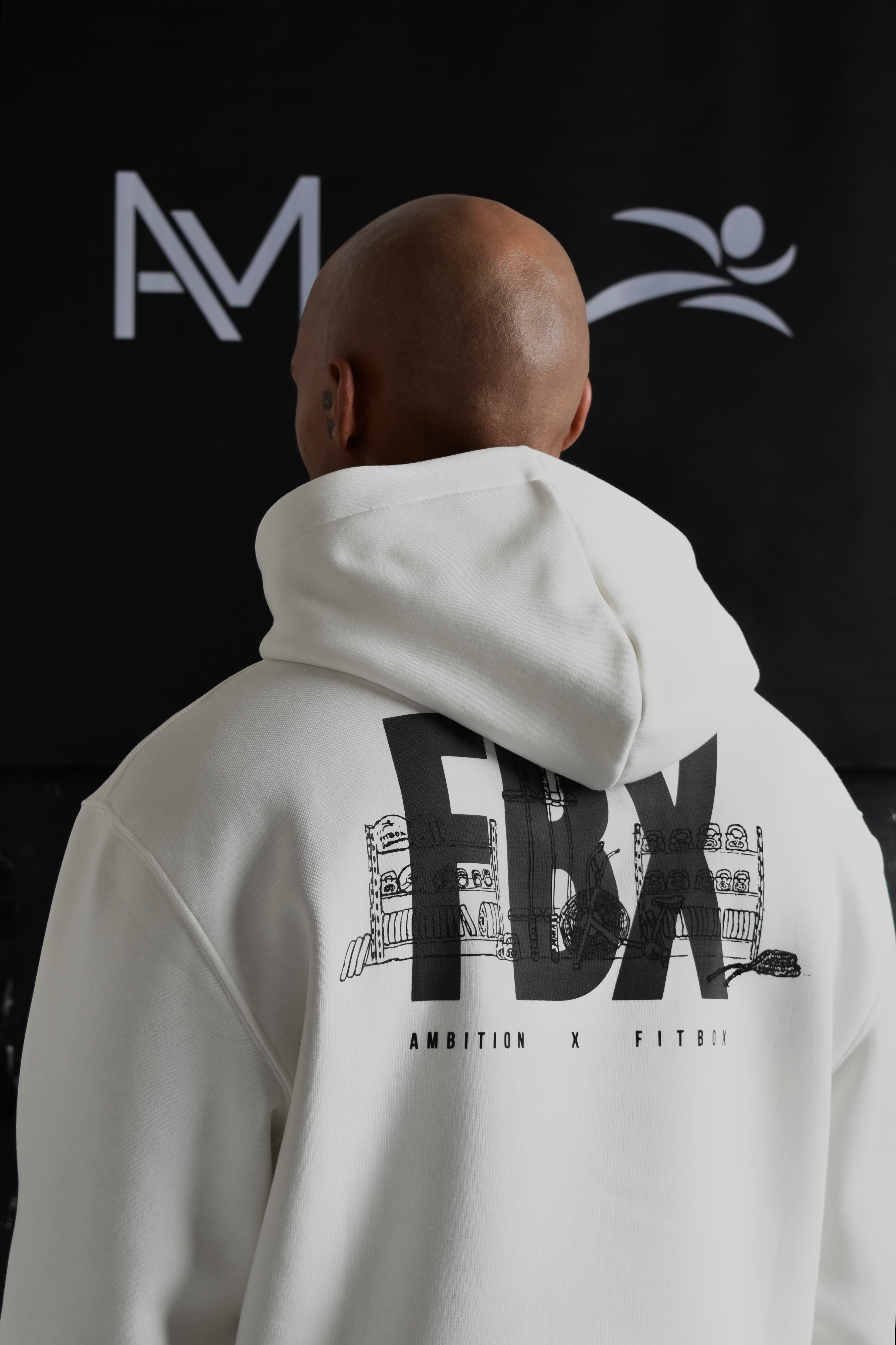 Ambition x Fitbox Hoodie - White Smoke