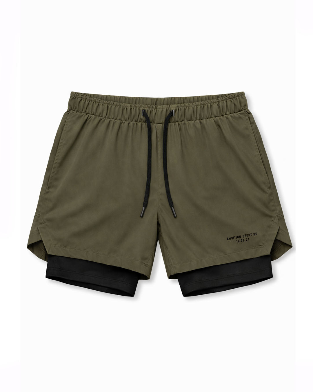 2-1 Impact Tech Shorts - Dark Taupe / Black / Black