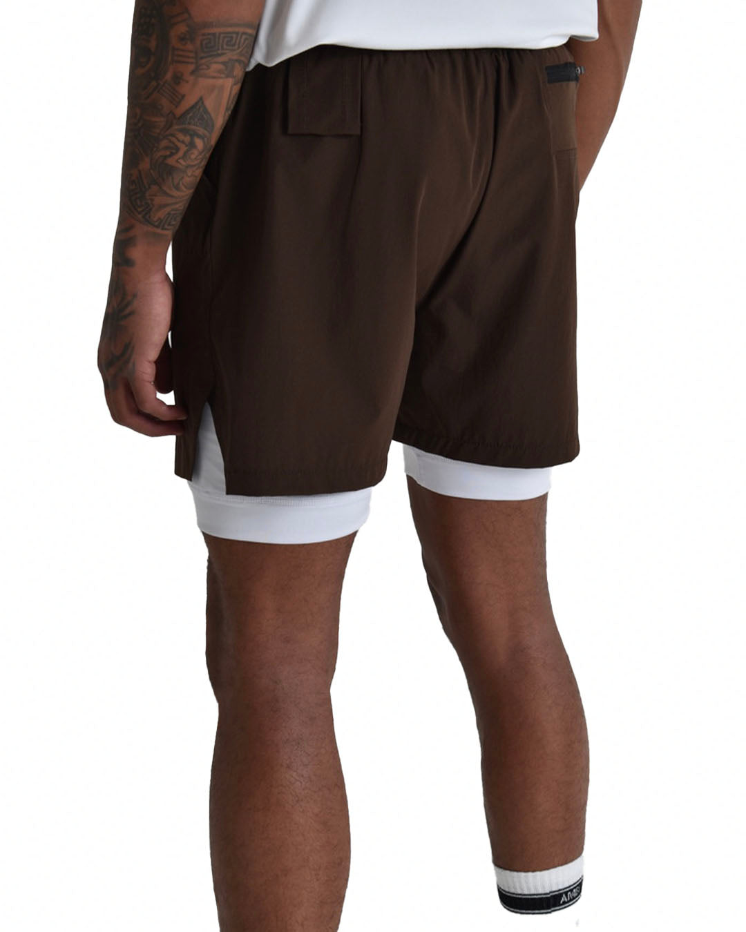 Impact Tech Shorts - Mocha / White / White