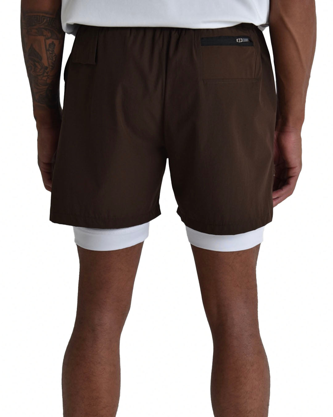Impact Tech Shorts - Mocha / White / White