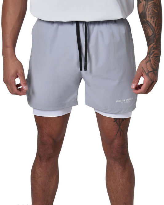 Impact Tech Shorts - Stone / White / White