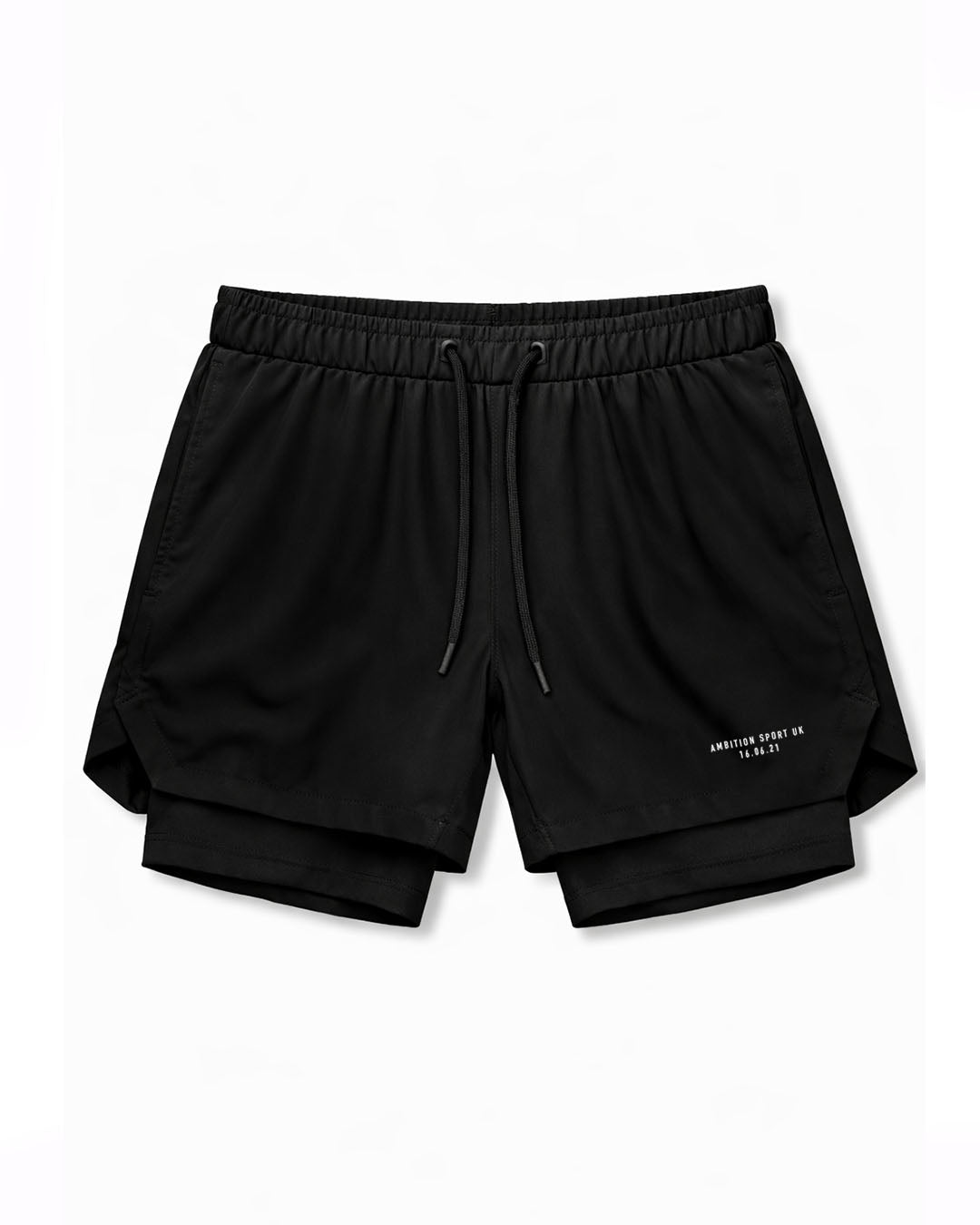 2-1 Impact Tech Shorts - Black / Black / White