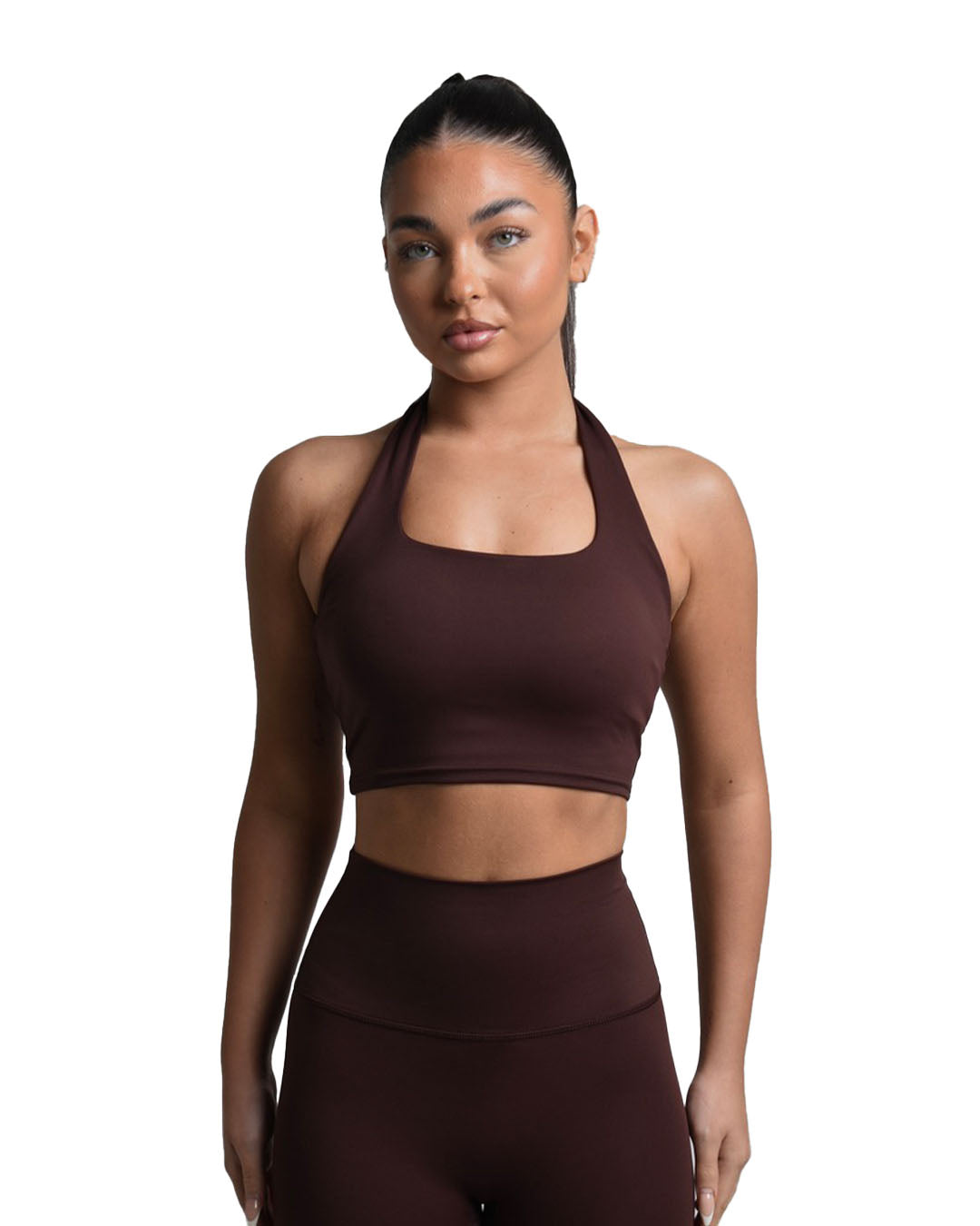 AeroFlex Halterneck Sports Bra - Rosewood