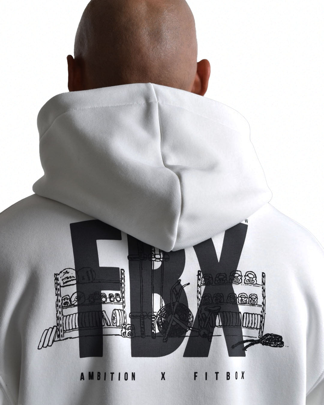 Ambition x Fitbox Hoodie - White Smoke